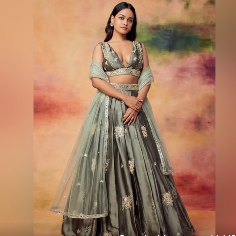 Green Indian Lehenga